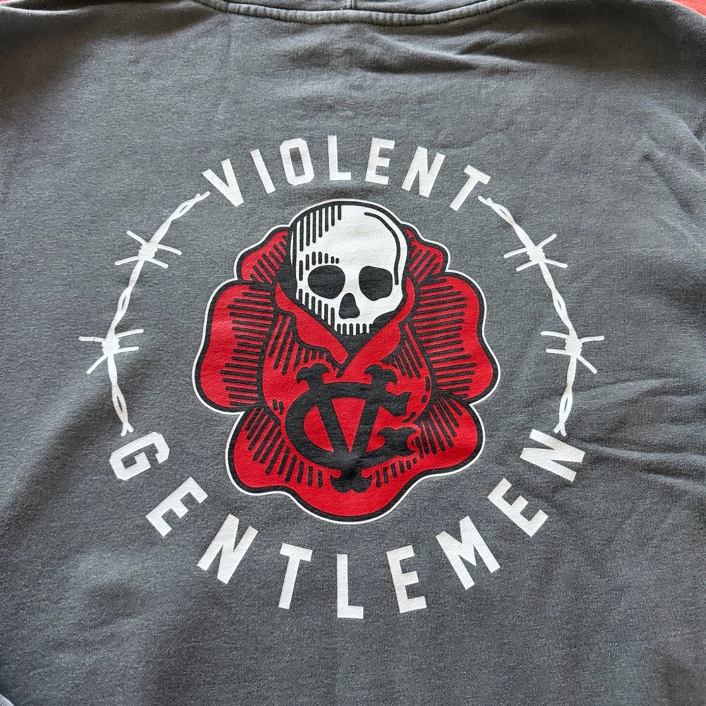 Gray Skull Embroidered Hoodie - Picture 4 of 5
